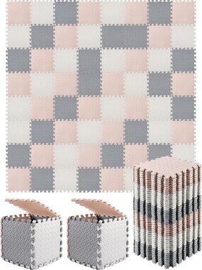 Interlocking Foam Floor Tiles - Soft Play Mats for Gym, Nursery & Bedroom (64ft)